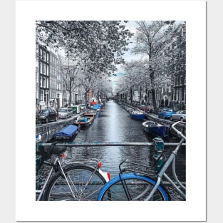 Canals of Amsterdam - Blue Edition Posters and Art